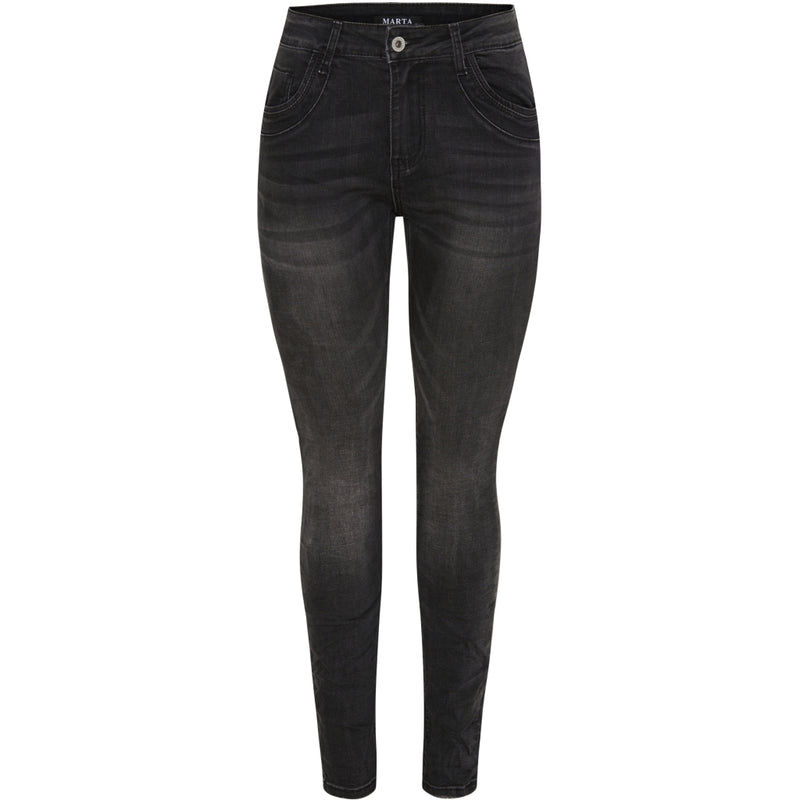 MARTA - METTE JEANS SORT/GRÅ