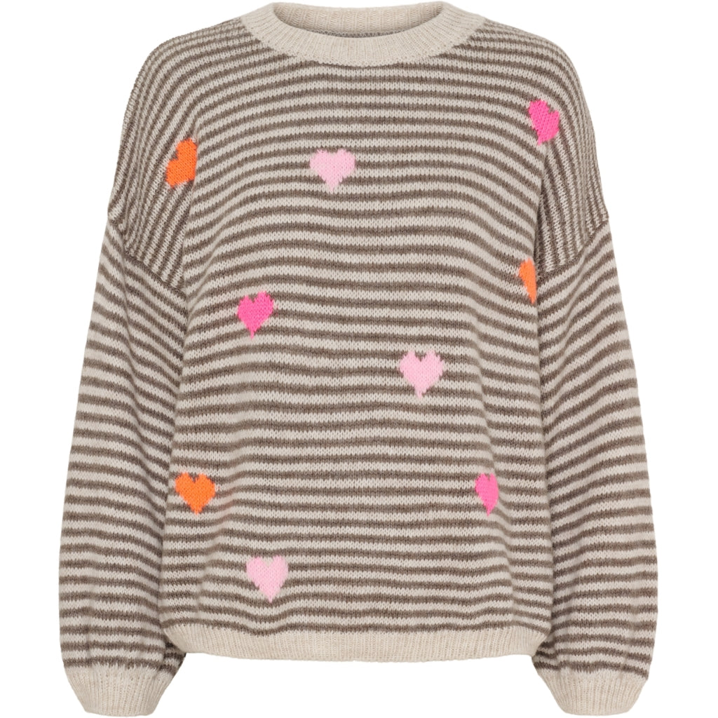 MARTA - INDIE STRIKTRØJE BEIGE/FANGO