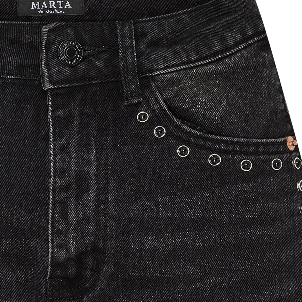 MARTA - BITTEN JEANS BLACK DENIM