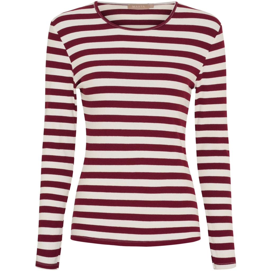 MARTA - BEGONIA LS T-SHIRT BORDEAUX