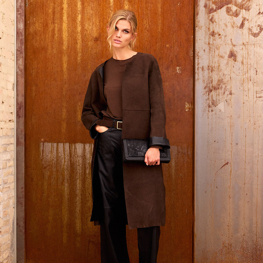 DEPECHE - ZITA VENDBAR JAKKE BROWN/BLACK