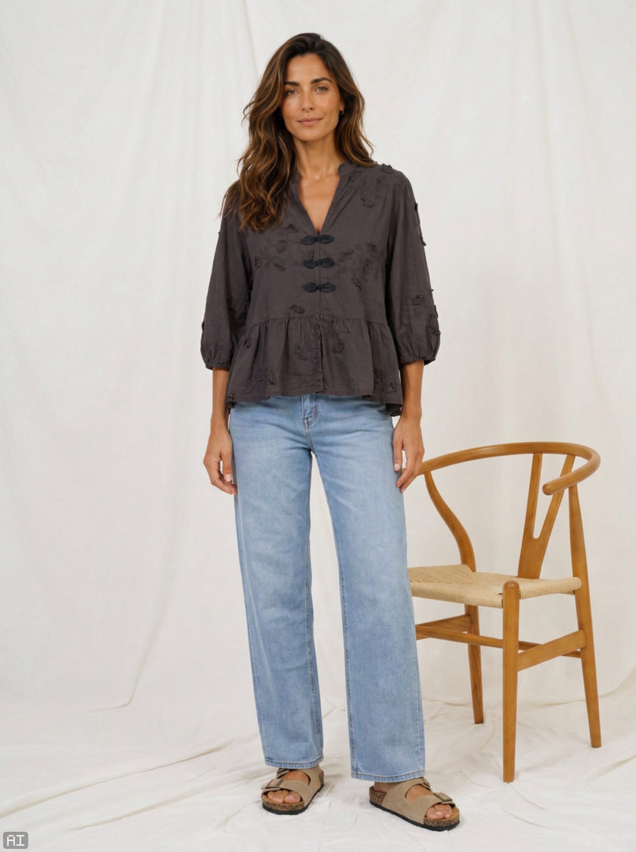 MARTA - SAFIYA BLUSE CASTAGNO