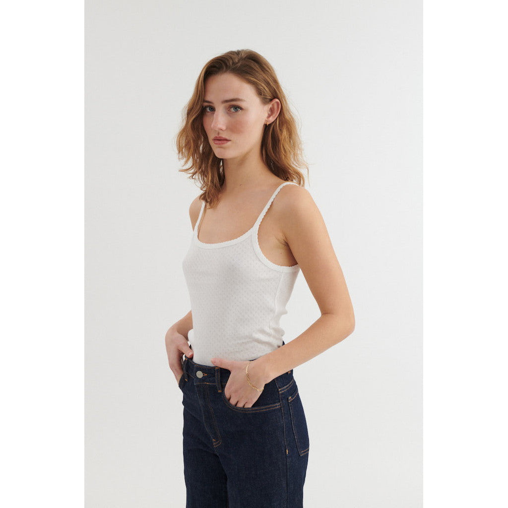 BASIC APPAREL - ARENSE STRAP TOP WHITE