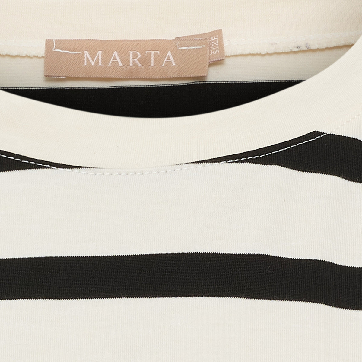 MARTA - SAGE STRIBET T-SHIRT SORT