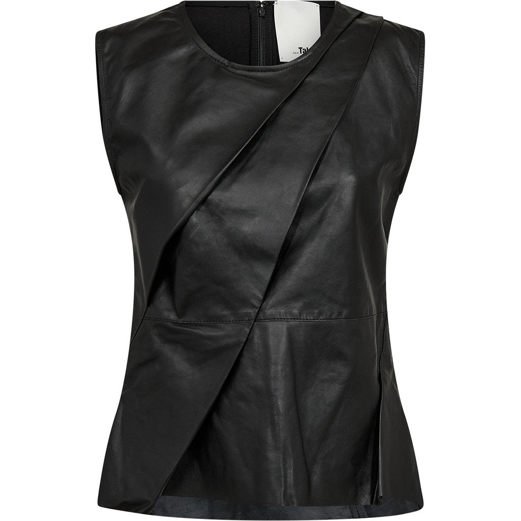 ATELIER TAKTIL - LILY LÆDER TOP SORT