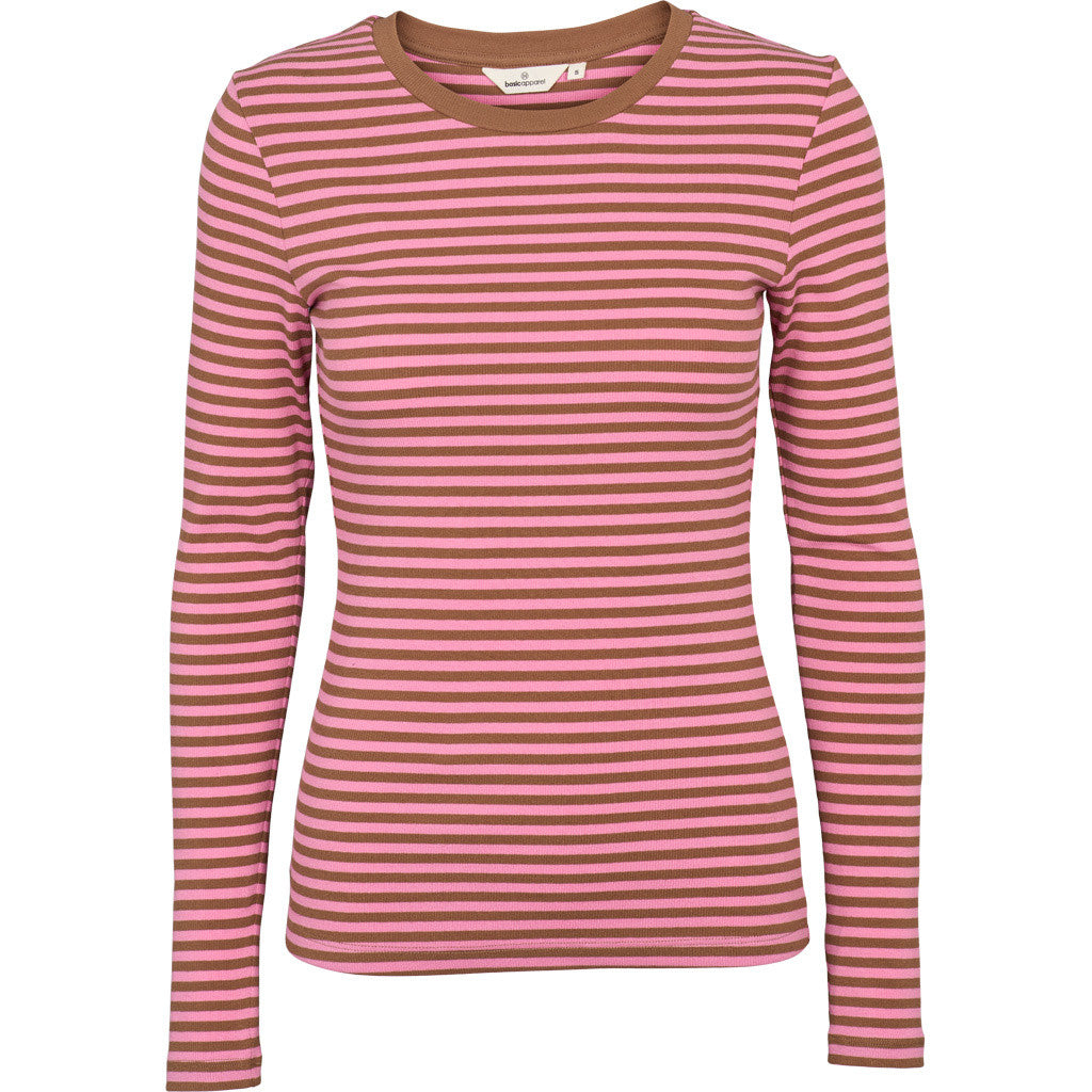 BASIC APPAREL - LUDMILLA LS T-SHIRT CASHMERE ROSE/NUTHATCH