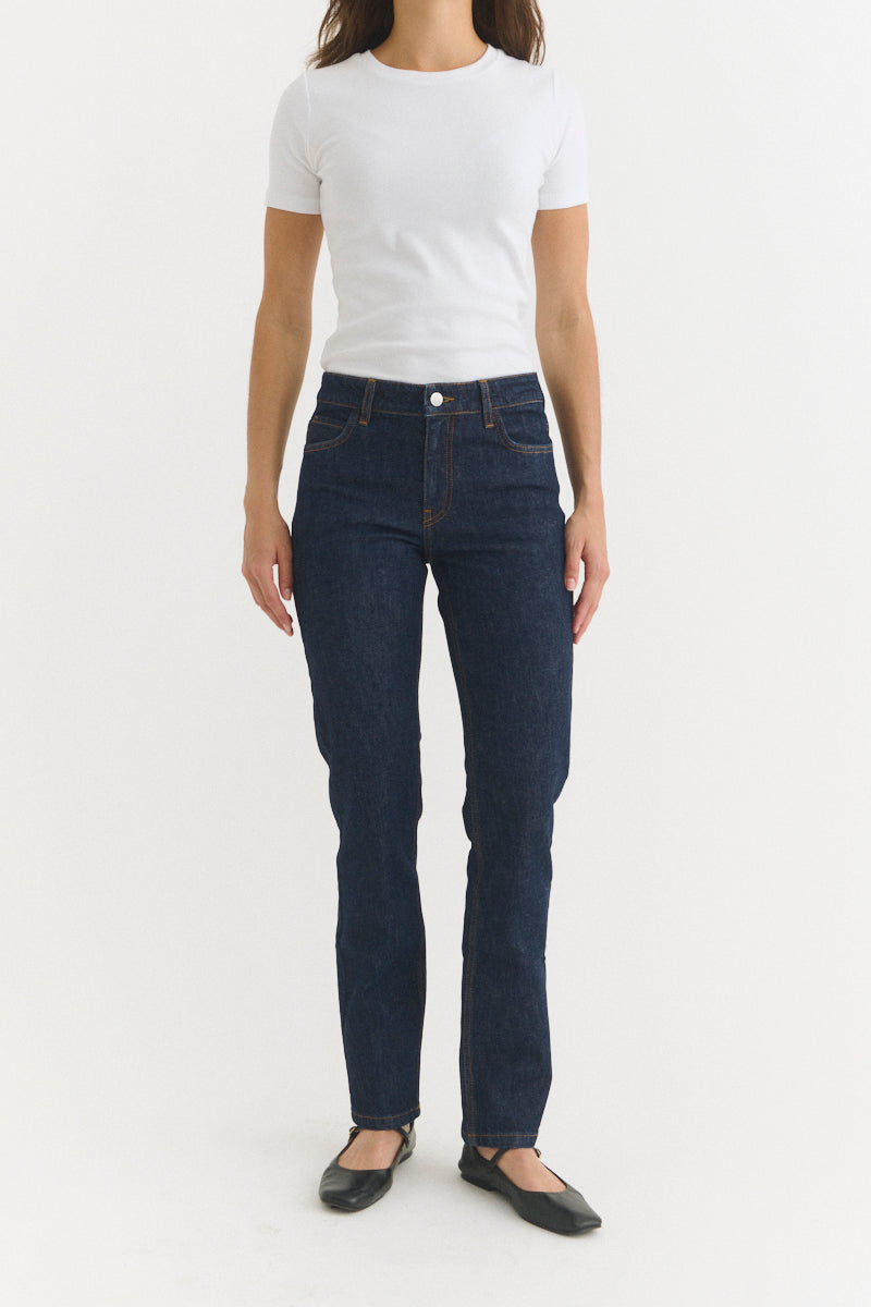BASIC APPAREL - EVY RINSE WASH JEANS RAW DENIM