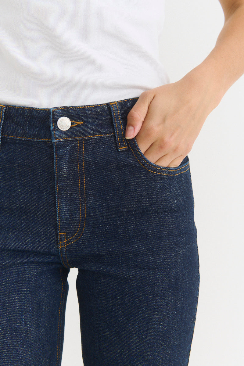 BASIC APPAREL - EVY RINSE WASH JEANS RAW DENIM