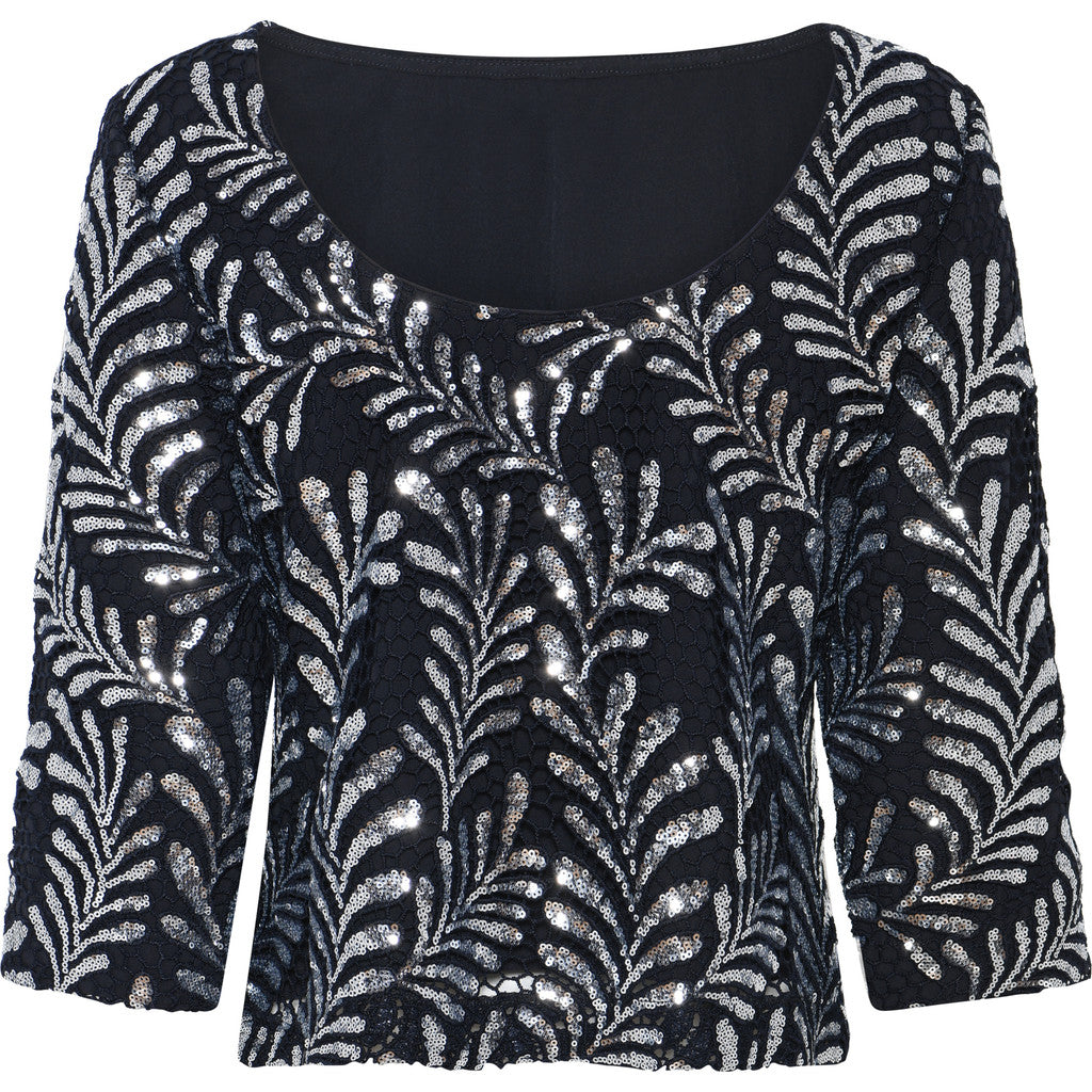 BRUUNS BAZAAR - IGNARA BLUSE DARK BLUE SILVER