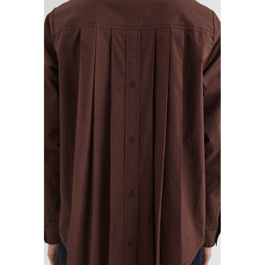 BASIC APPAREL - SILJE LS SKJORTE CHICORY COFFEE