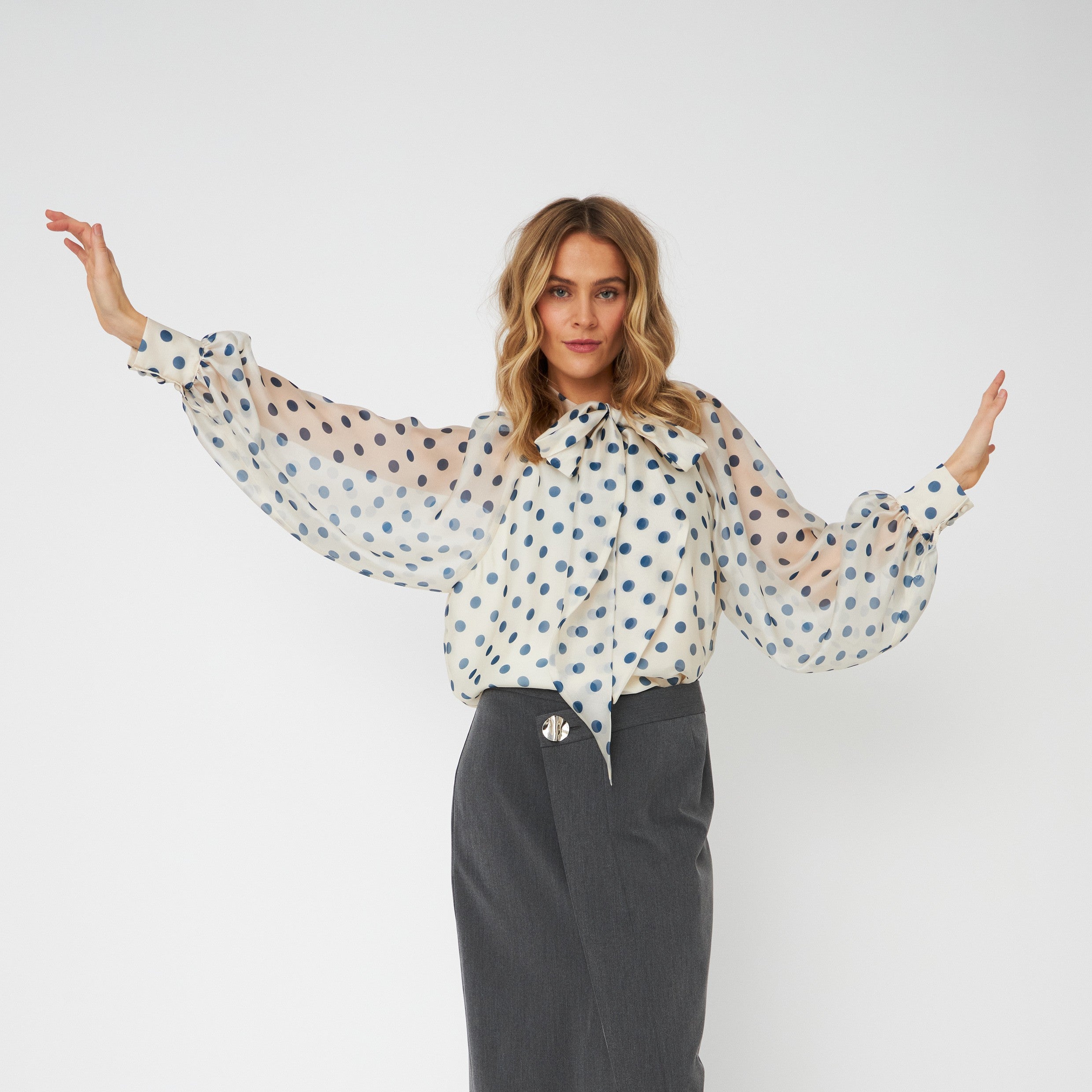 CRÂS - JACKIE BLUSE NAVY DOTS