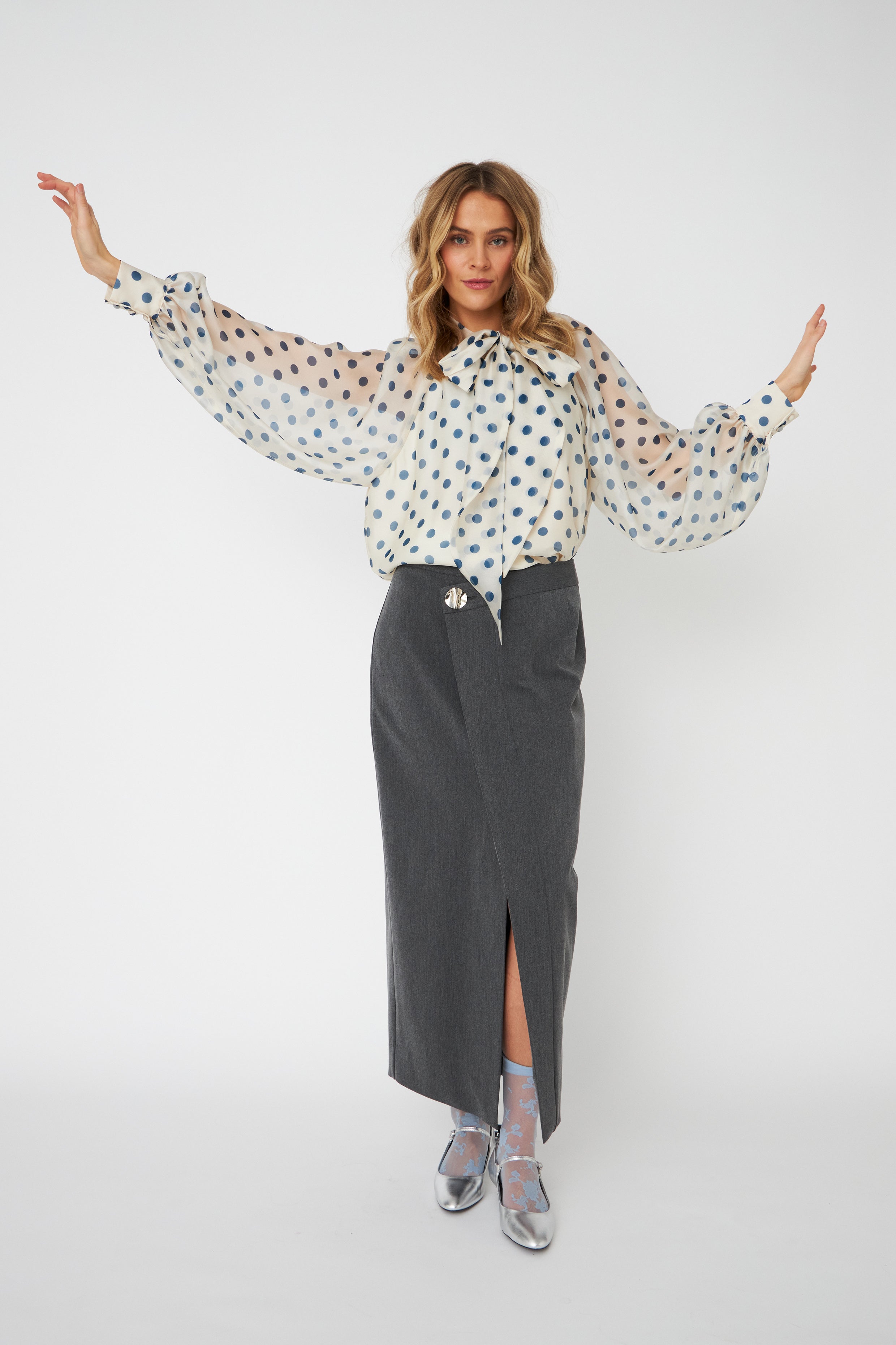 CRÂS - JACKIE BLUSE NAVY DOTS