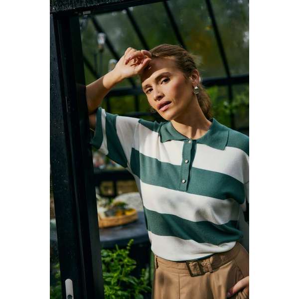 FREEQUENT - CONNY PULLOVER DARK FOREST/WHITE