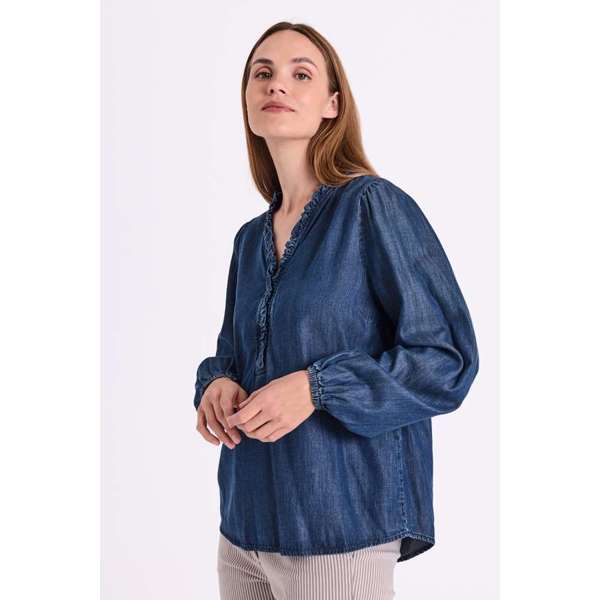 FREEQUENT - WILKE BLUSE MEDIUM BLUE DENIM
