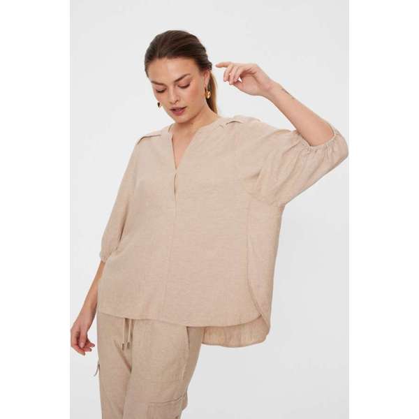 FREEQUENT - LAVA BLUSE SAND MELANGE