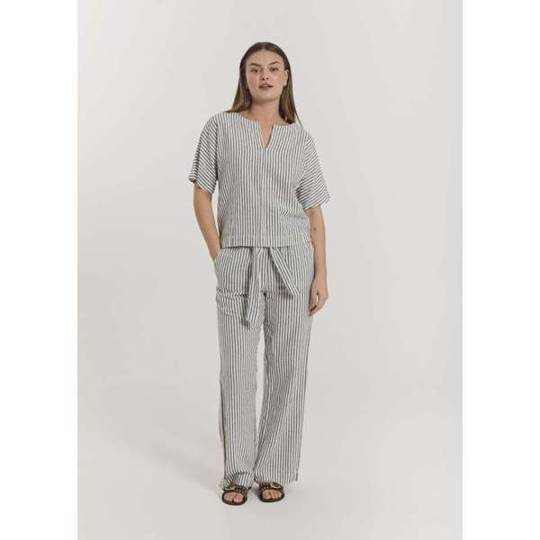 FREEQUENT - LAVISCO BLUSE OFF WHITE/NAVY