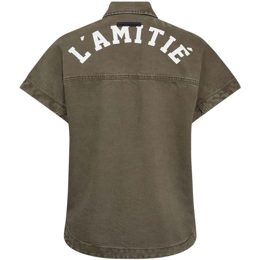 HAUTE L'AMITIE - ENIGMA LOGO SKJORTE MUD