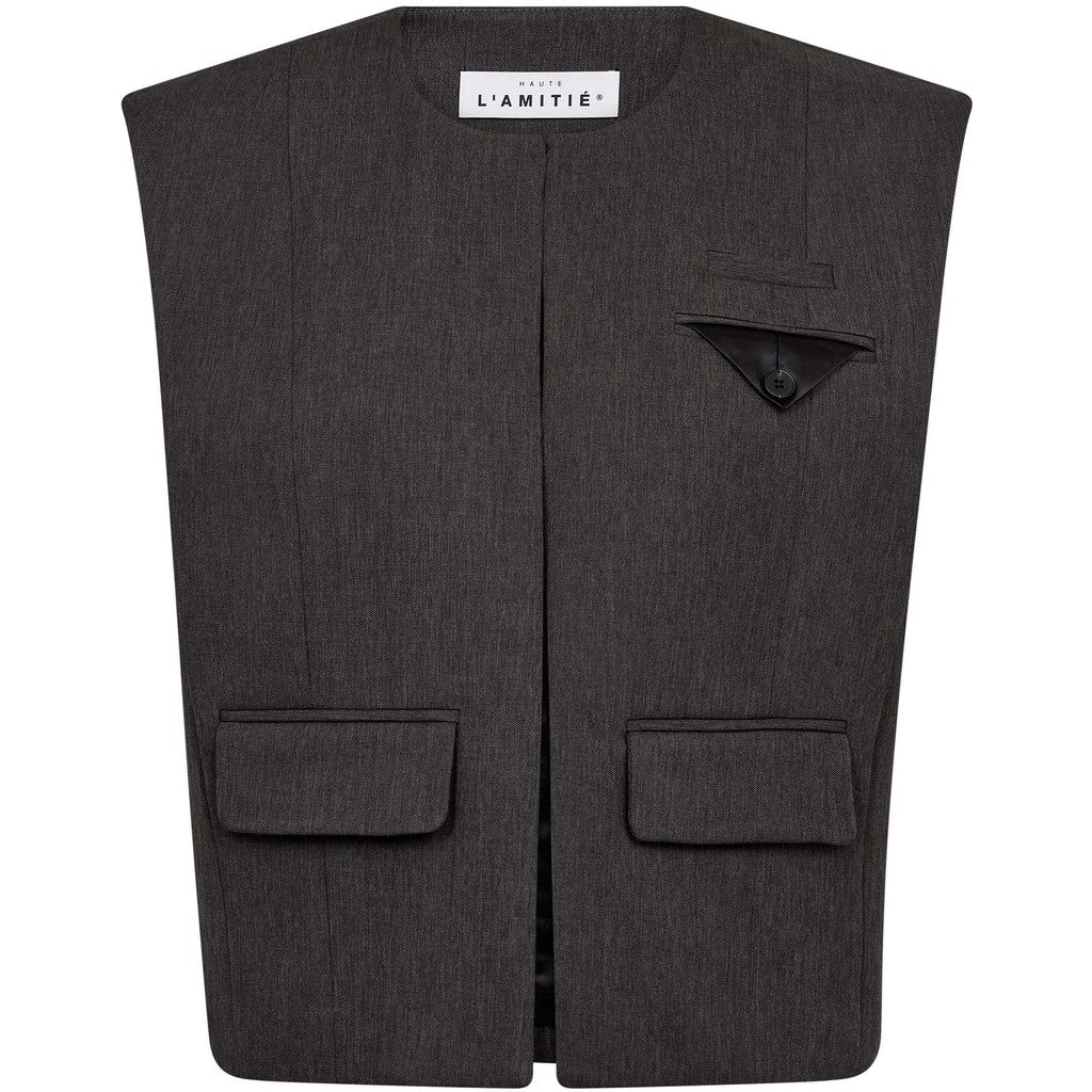 HAUTE L'AMITIE - AMY BOX VEST GREY MELANGE