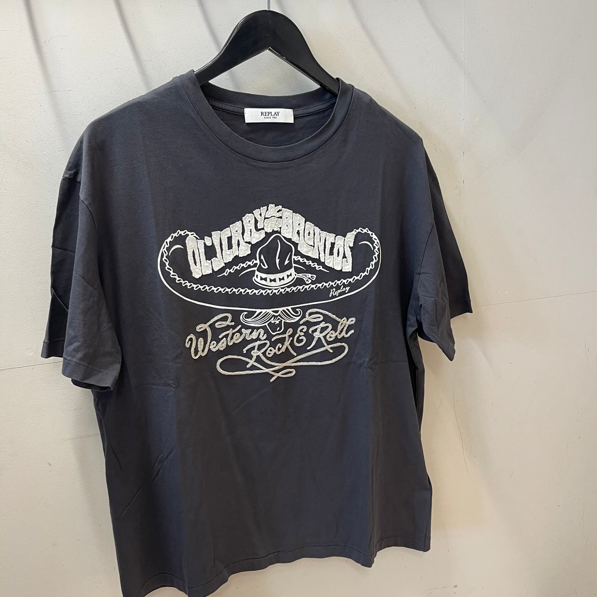 REPLAY - ANBASS T-SHIRT STONE GREY