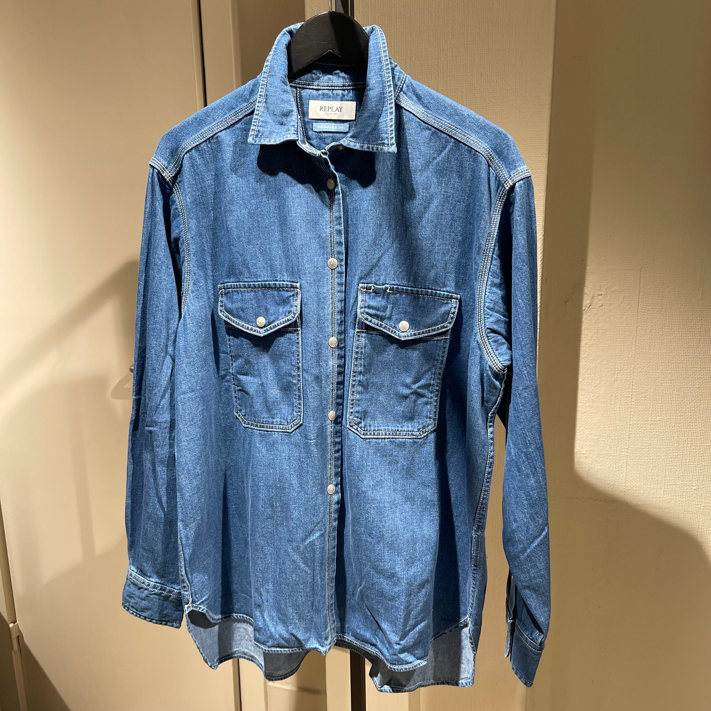 REPLAY - DENIM OVERSHIRT MEDIUM BLUE