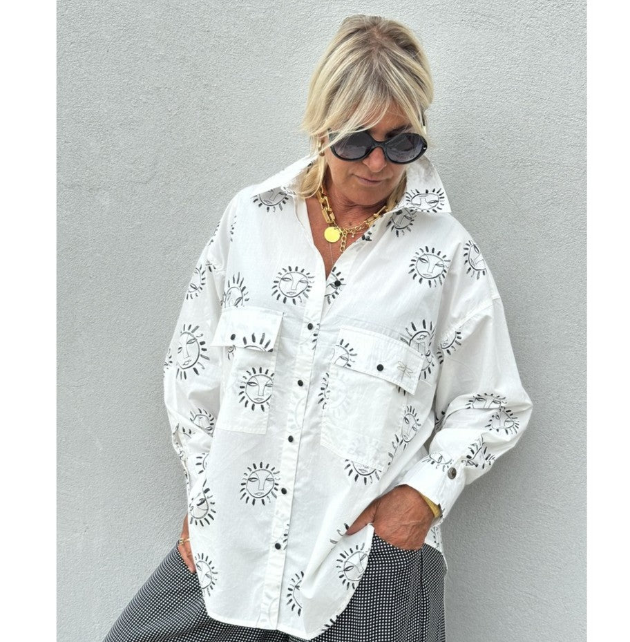 GASPAR - SEVILLA PRINT SKJORTE WHITE
