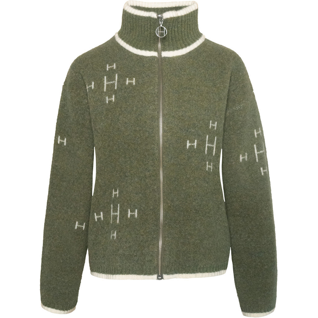 HÈST - IBEN ZIP CARDIGAN WINTER MOSS
