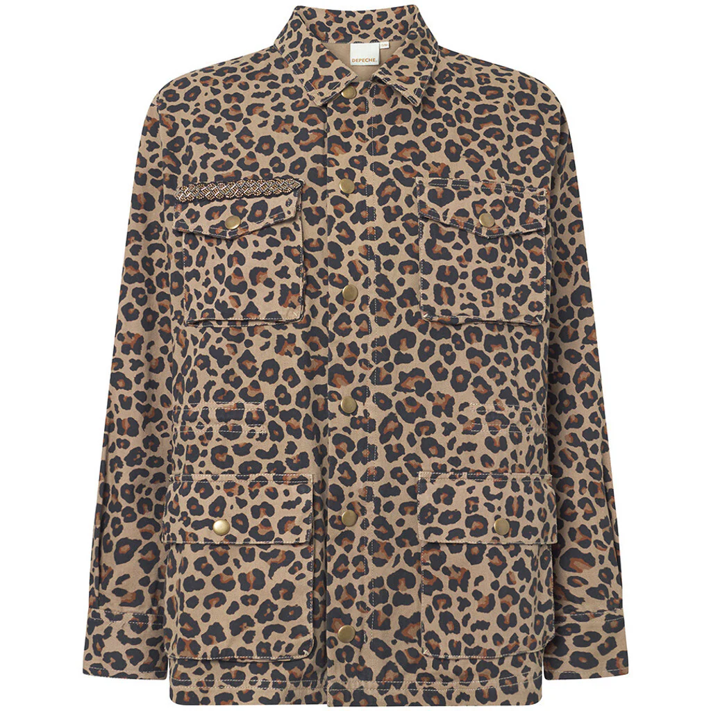 DEPECHE - JANE JACKET LEOPARD PRINT