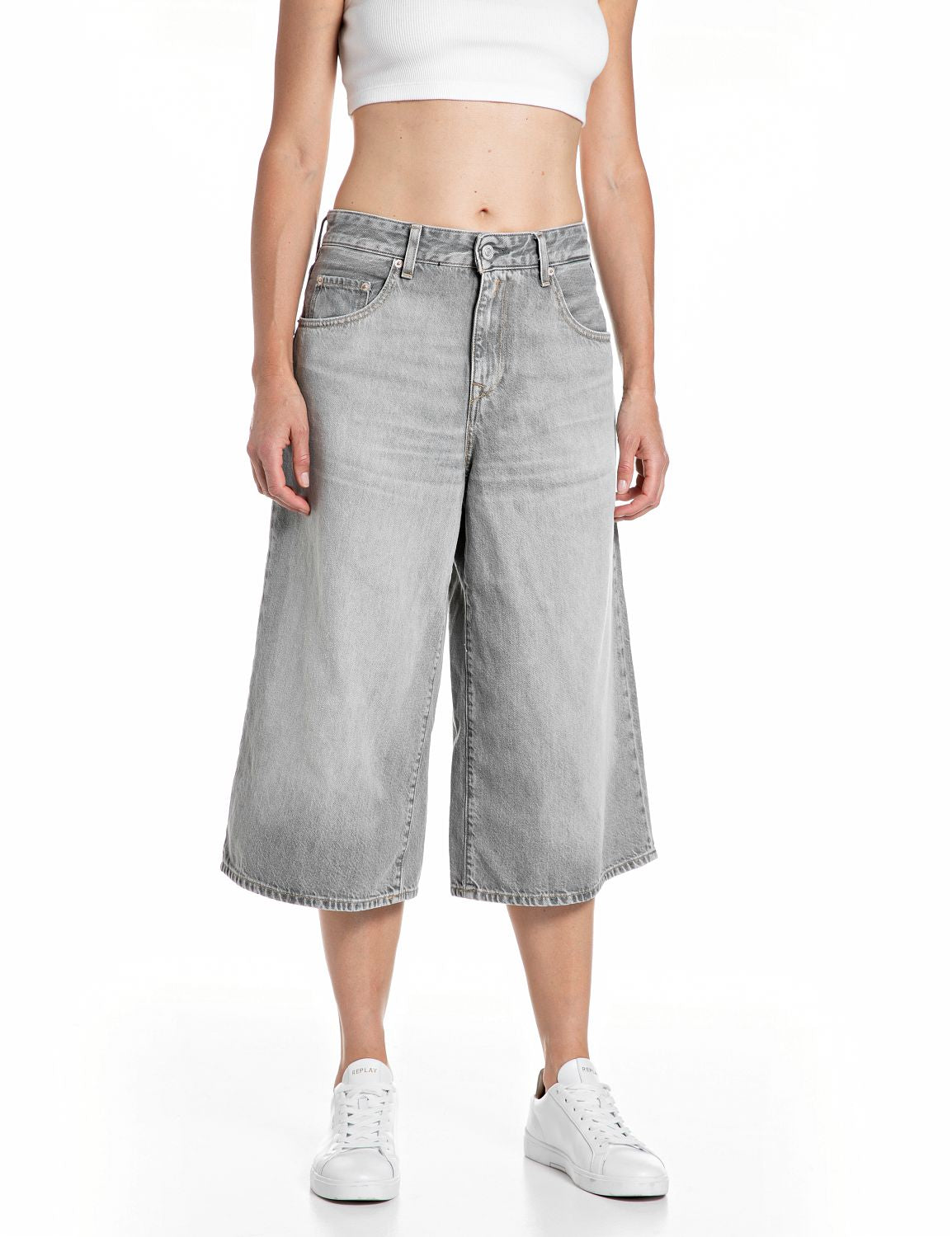 REPLAY - VIVYETTE BUKSER LIGHT GREY