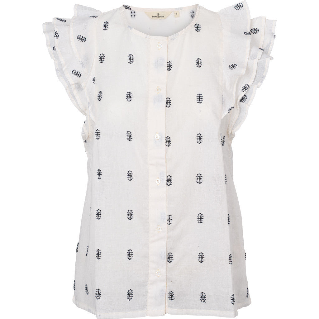 BASIC APPAREL - ADA SKJORTE WHISPER WHITE/SKY