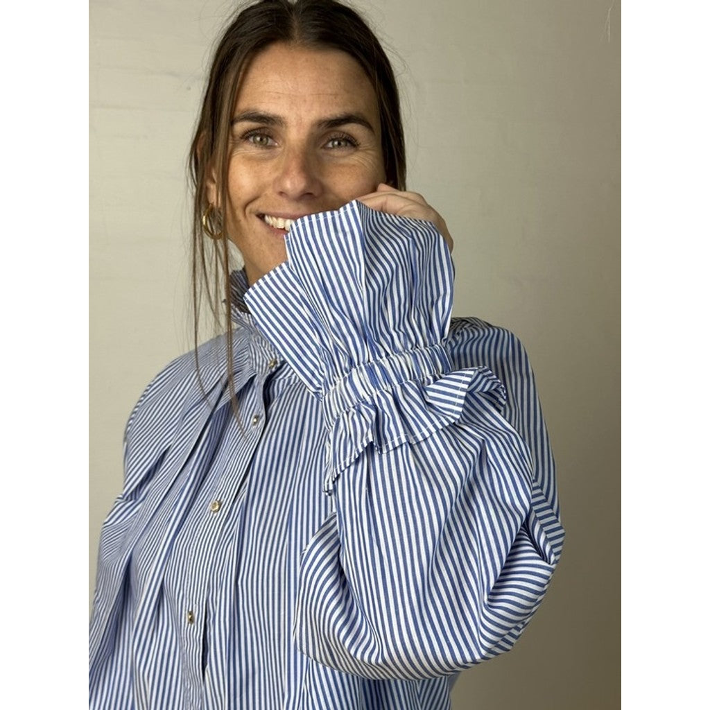 GASPAR - HIMALAYA BLUSE STRIPE BLUE