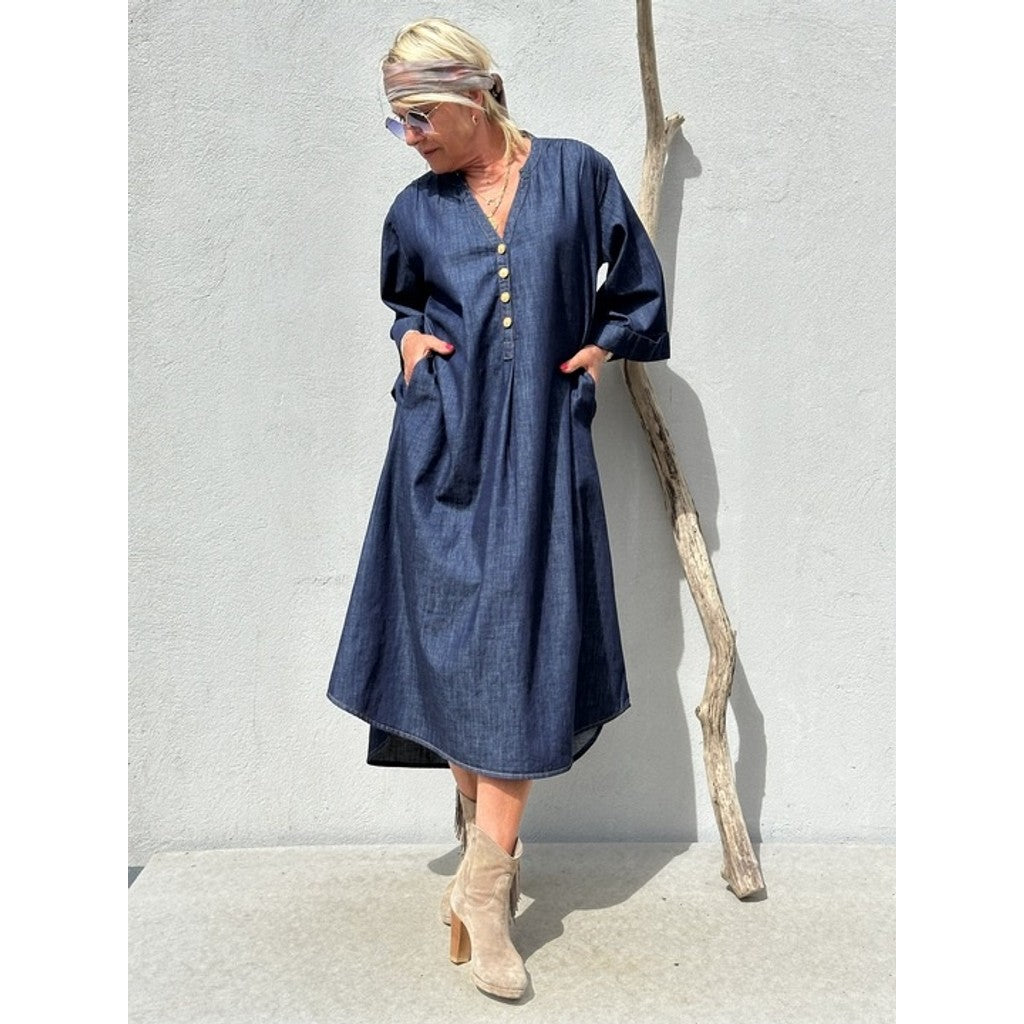 GASPAR - MUMBAI DENIM KJOLE BLUE