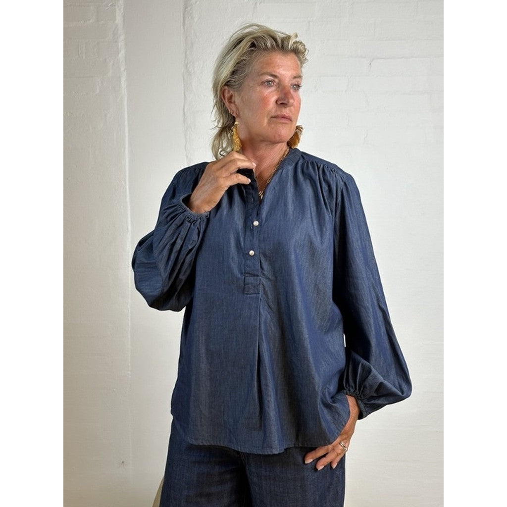 BUKELA - LÆSØ DENIM SKJORTE BLUE