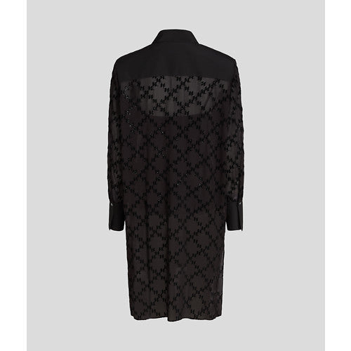 KARL LAGERFELD - MONOGRAM GLITTER TUNICA SORT
