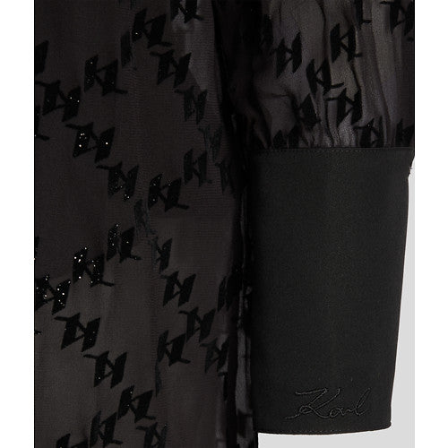 KARL LAGERFELD - MONOGRAM GLITTER TUNICA SORT