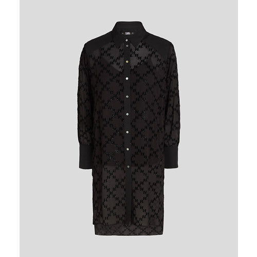 KARL LAGERFELD - MONOGRAM GLITTER TUNICA SORT