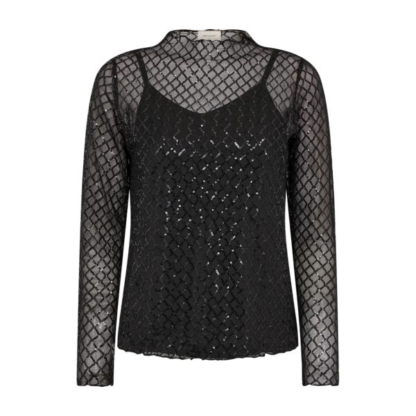 FREEQUENT - HERLIG BLUSE SORT