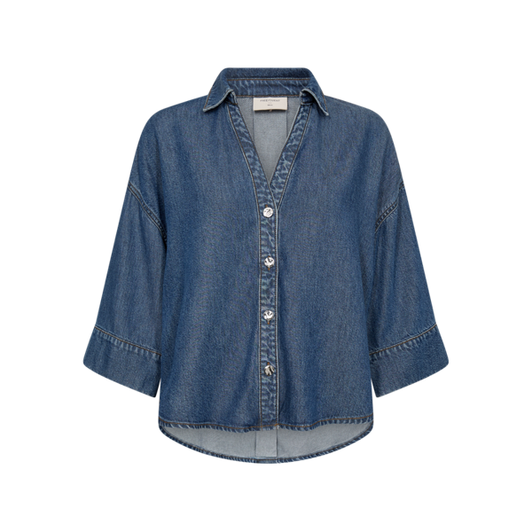 FREEQUENT - MILO SKJORTE MEDIUM BLUE DENIM