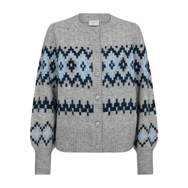 FREEQUENT - MERLA CARDIGAN GREY MELANGE/MOONLIT