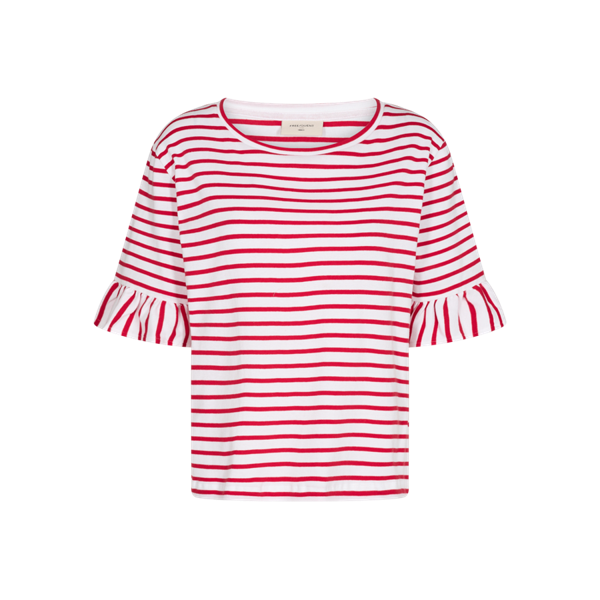 FREEQUENT - MARLINE T-SHIRT HVID/LOLLIPOP