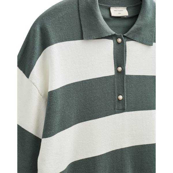 FREEQUENT - CONNY PULLOVER DARK FOREST/WHITE