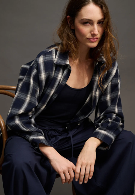 MOSHI MOSHI - TWO CHECK SKJORTE DARK NAVY