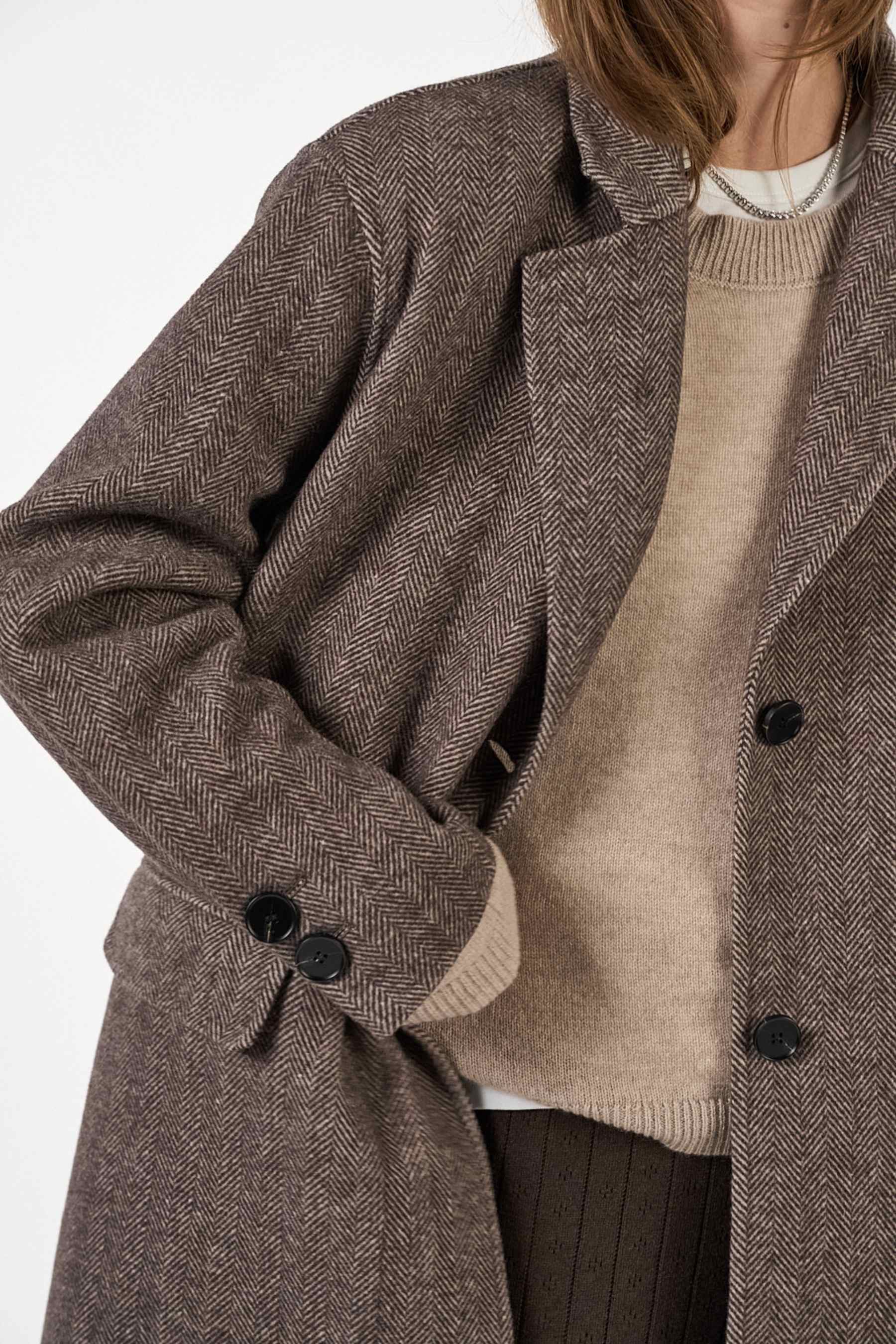 O'TAY - NABILA JAKKE GREY/BROWN