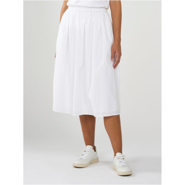 KNOWLEDGE COTTON - POPLIN NEDERDEL HVID