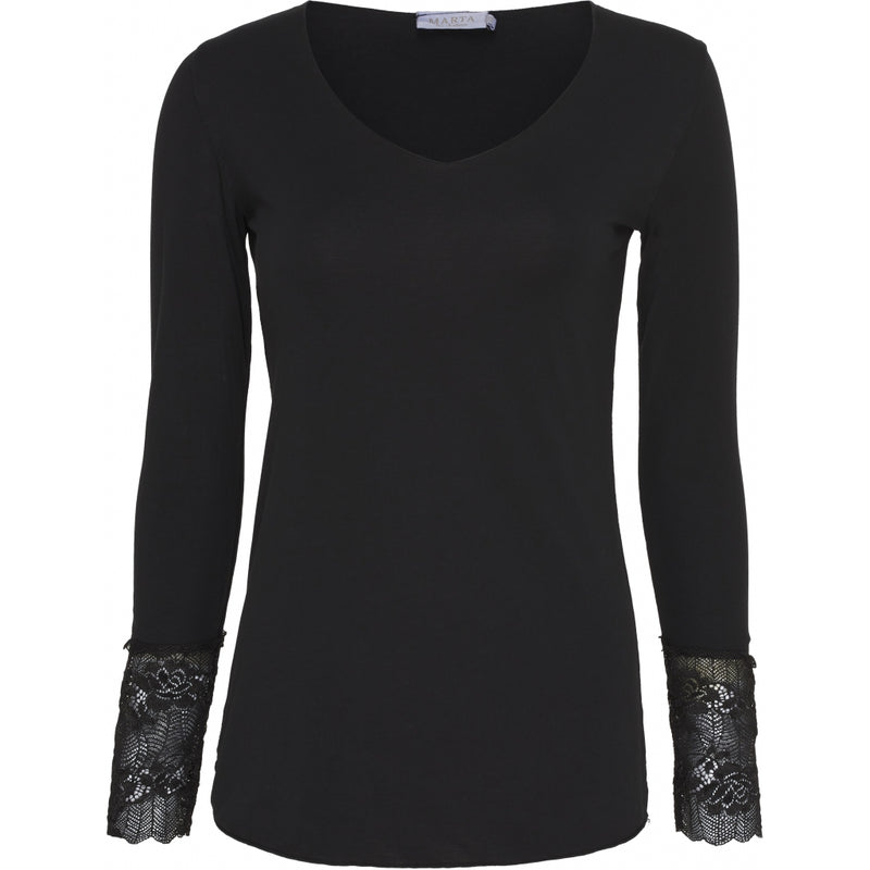 MARTA - L/S T-SHIRT MED BLONDE SORT