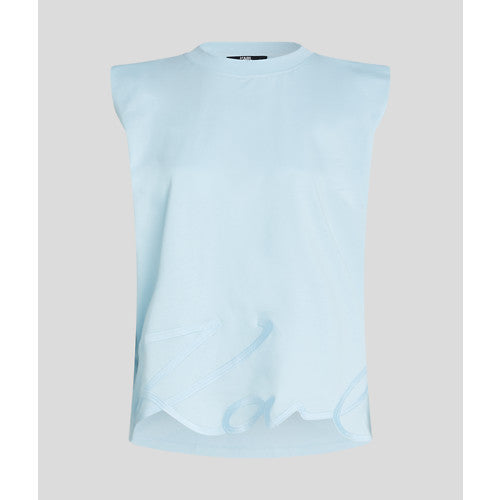 KARL LAGERFELD - SIGNATURE TANK TOP BLÅ