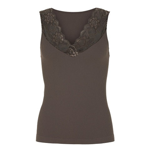 TIM & SIMONSEN - BELEN LACE TOP COFFEE