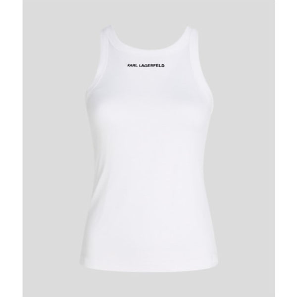 KARL LAGERFELD - RIB TANK TOP HVID