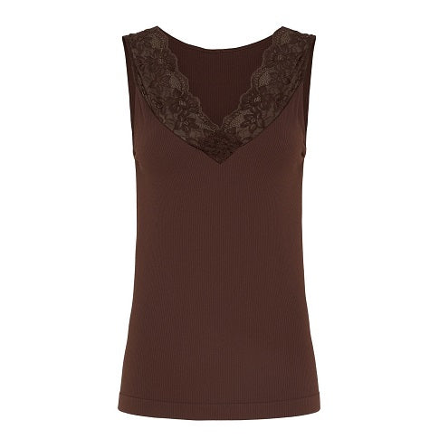 TIM & SIMONSEN - BELEN LACE TOP CHOKOLATE